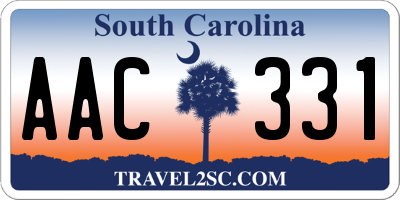 SC license plate AAC331
