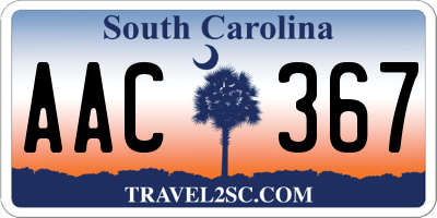 SC license plate AAC367