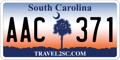 SC license plate AAC371
