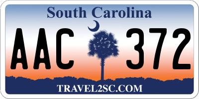 SC license plate AAC372