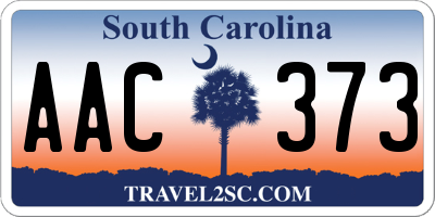 SC license plate AAC373