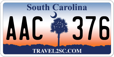 SC license plate AAC376