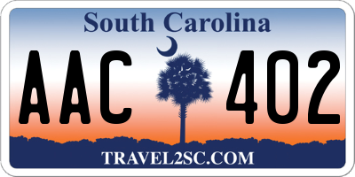 SC license plate AAC402