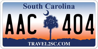 SC license plate AAC404