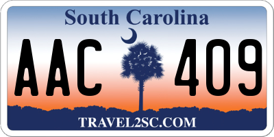 SC license plate AAC409