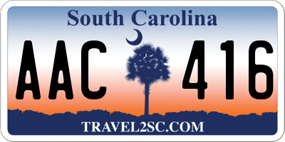 SC license plate AAC416