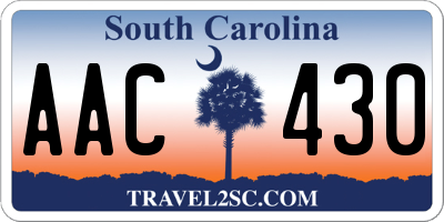 SC license plate AAC430