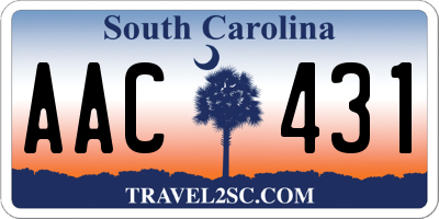 SC license plate AAC431