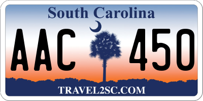 SC license plate AAC450