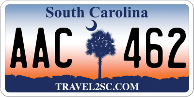 SC license plate AAC462