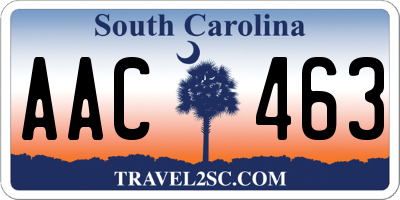 SC license plate AAC463