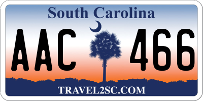 SC license plate AAC466