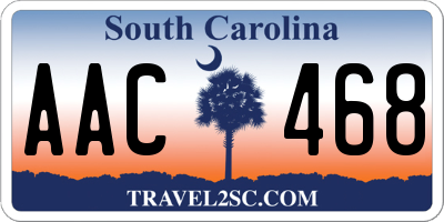 SC license plate AAC468