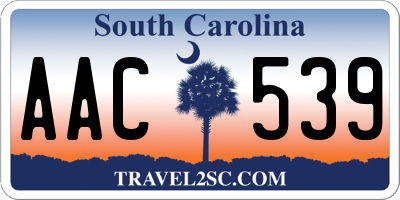 SC license plate AAC539