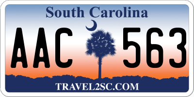 SC license plate AAC563