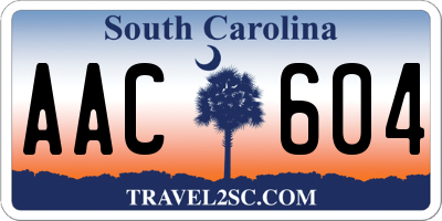 SC license plate AAC604