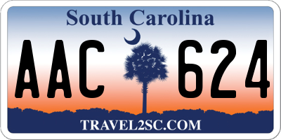 SC license plate AAC624