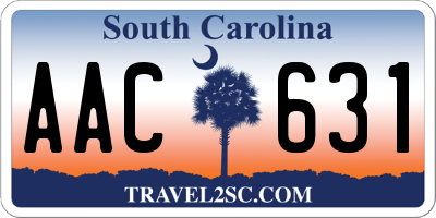 SC license plate AAC631