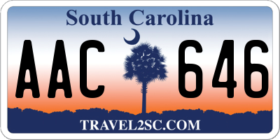 SC license plate AAC646