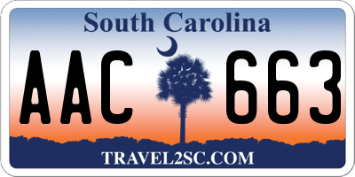 SC license plate AAC663