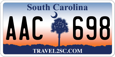 SC license plate AAC698