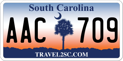 SC license plate AAC709
