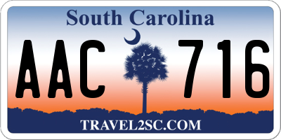 SC license plate AAC716