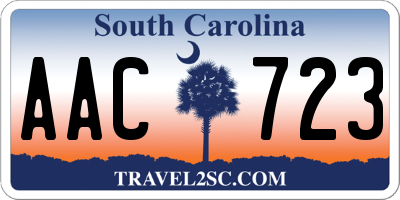 SC license plate AAC723