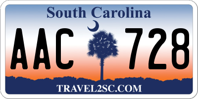 SC license plate AAC728