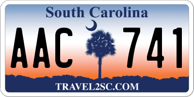 SC license plate AAC741