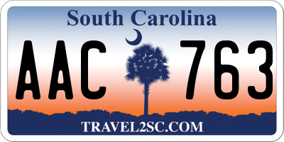 SC license plate AAC763