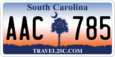 SC license plate AAC785