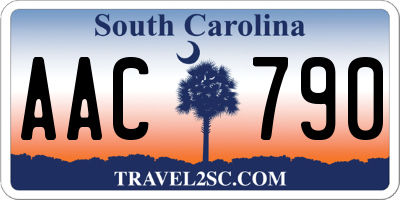 SC license plate AAC790