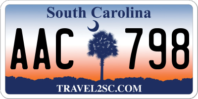 SC license plate AAC798