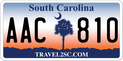 SC license plate AAC810