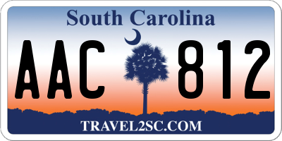 SC license plate AAC812