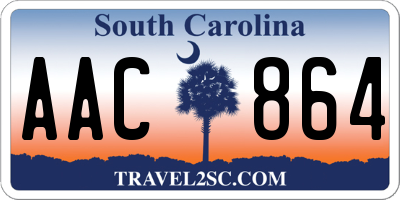 SC license plate AAC864