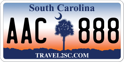 SC license plate AAC888