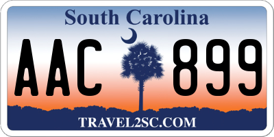 SC license plate AAC899