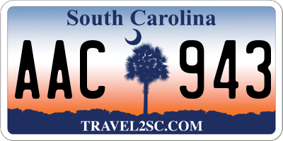 SC license plate AAC943