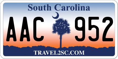SC license plate AAC952