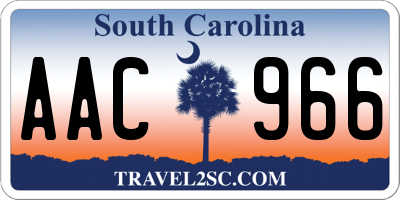 SC license plate AAC966