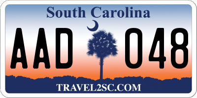 SC license plate AAD048