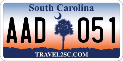 SC license plate AAD051