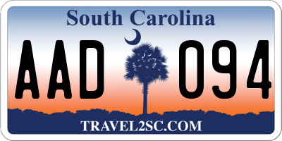 SC license plate AAD094