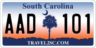 SC license plate AAD101