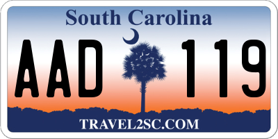 SC license plate AAD119