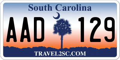 SC license plate AAD129