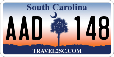 SC license plate AAD148