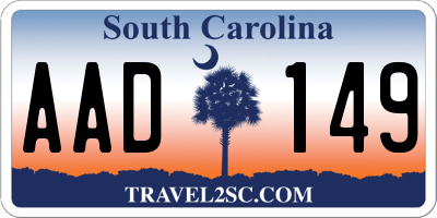 SC license plate AAD149